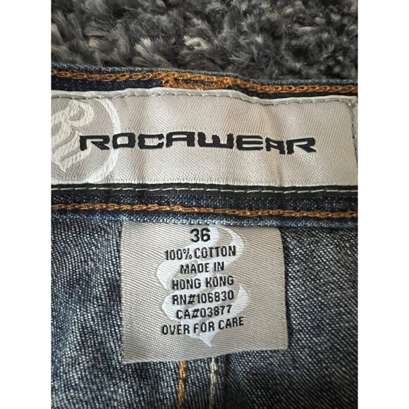 Vintage Rocawear Y2K Baggy Loose Hip Hop Skate Denim Jeans I3 - Picture 2 of 5